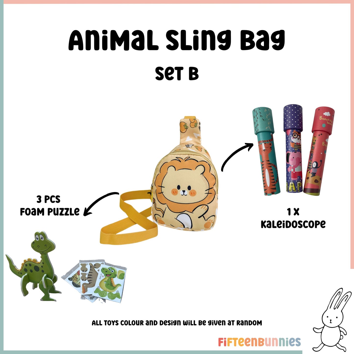 Tiny Treasures Sling Pack – Kids Sling Bag with Surprise Toys
