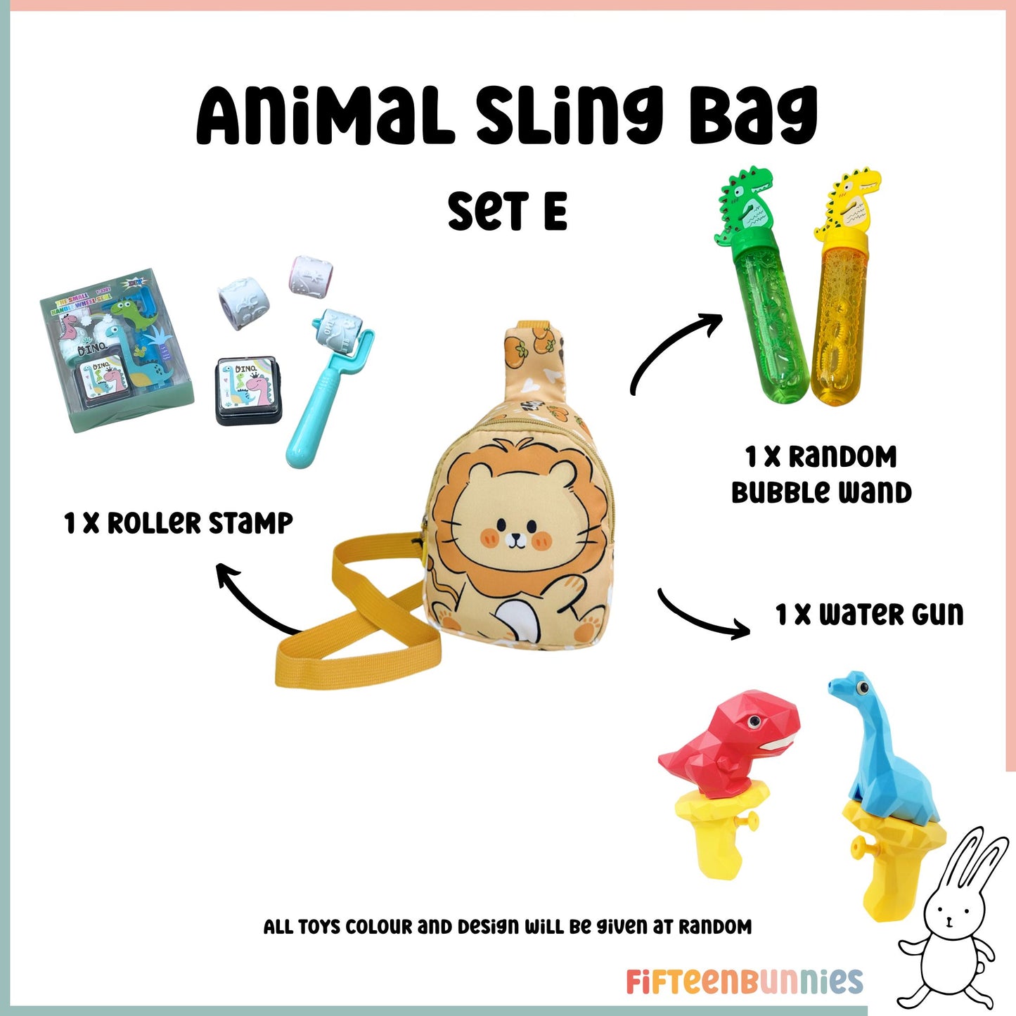 Tiny Treasures Sling Pack – Kids Sling Bag with Surprise Toys