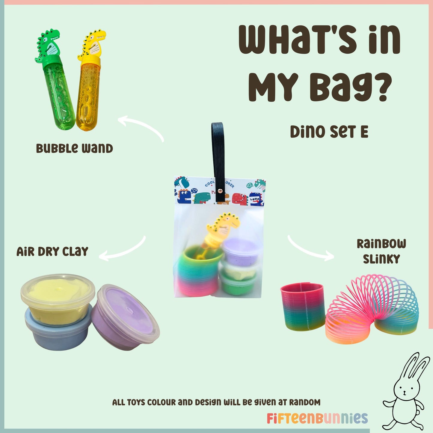 Dinosaur Theme Goodie Bag Set E | Rainbow Slinky Set