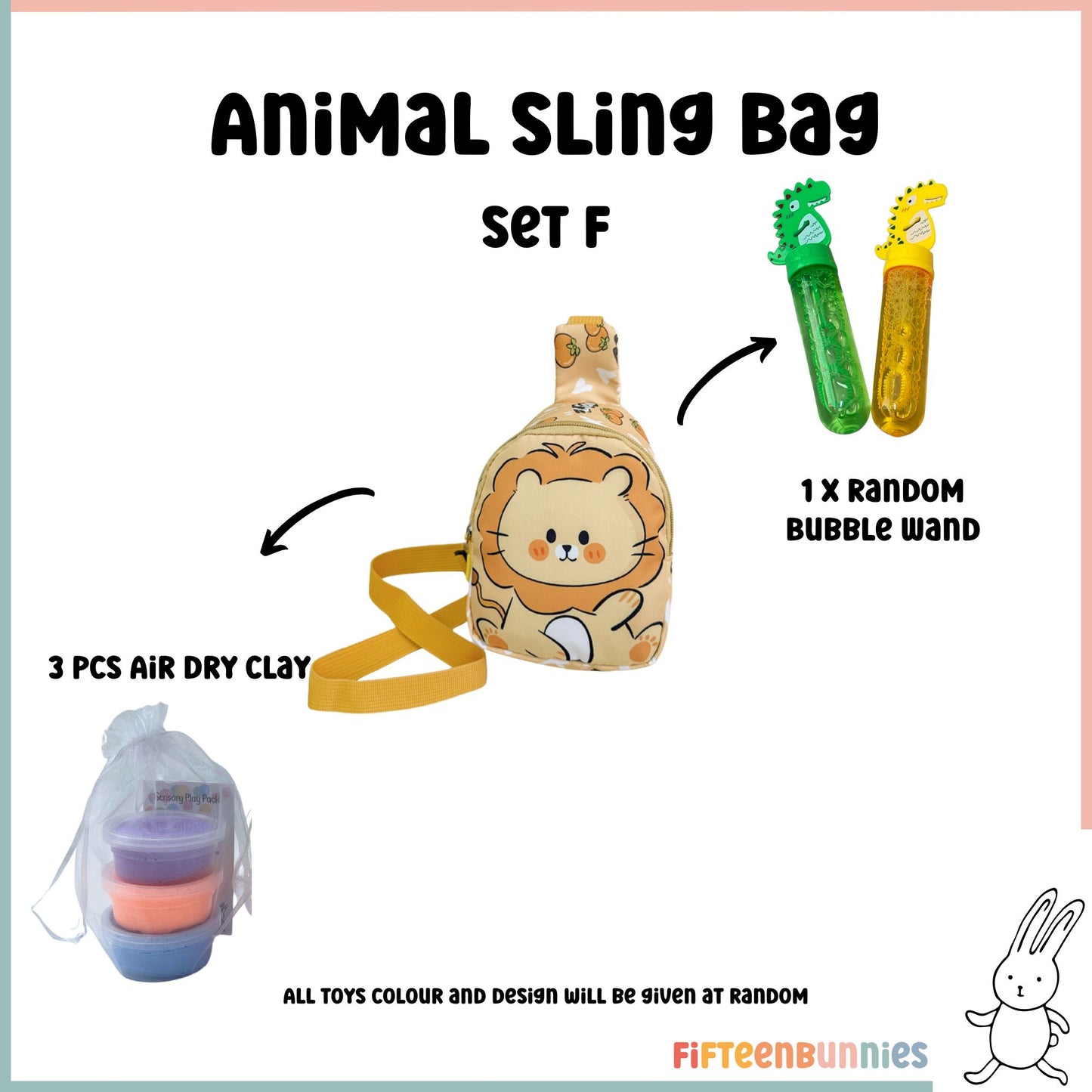 Tiny Treasures Sling Pack – Kids Sling Bag with Surprise Toys