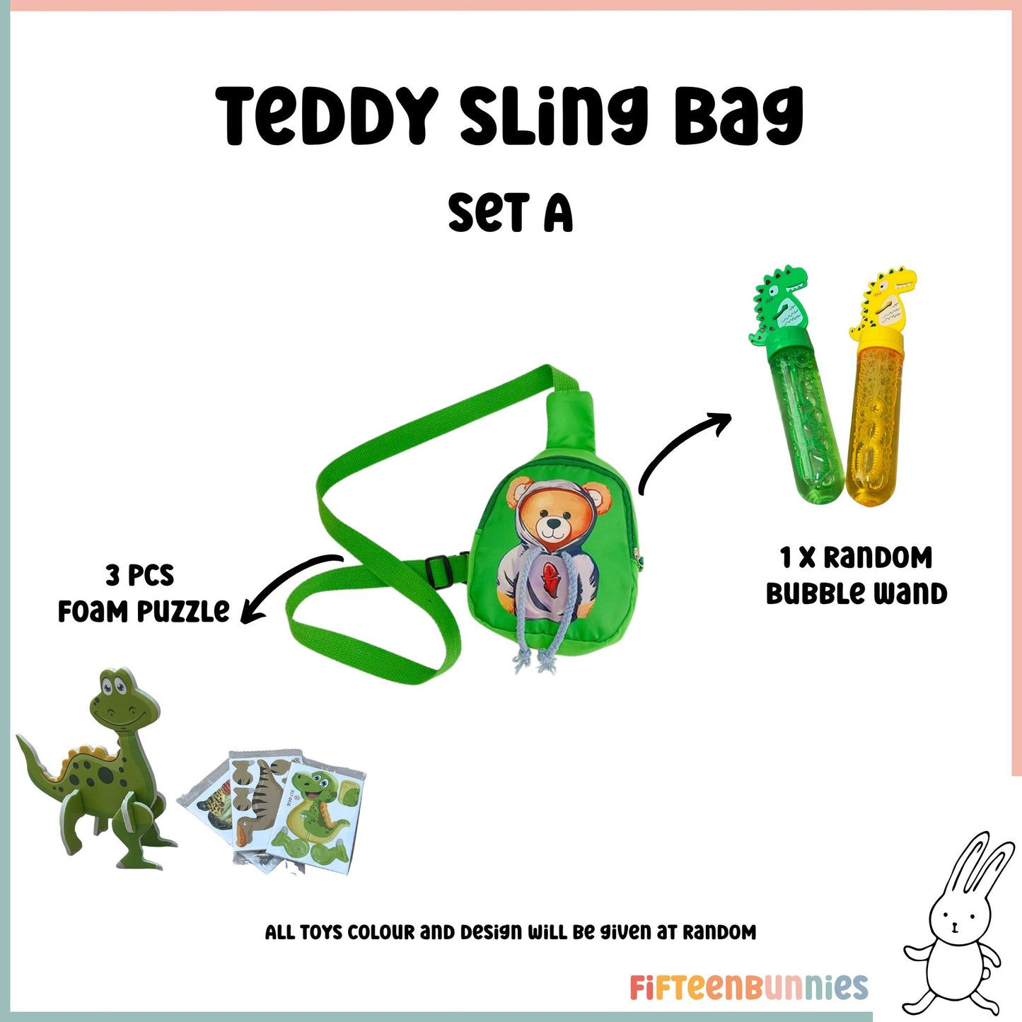 Tiny Treasures Sling Pack – Kids Sling Bag with Surprise Toys
