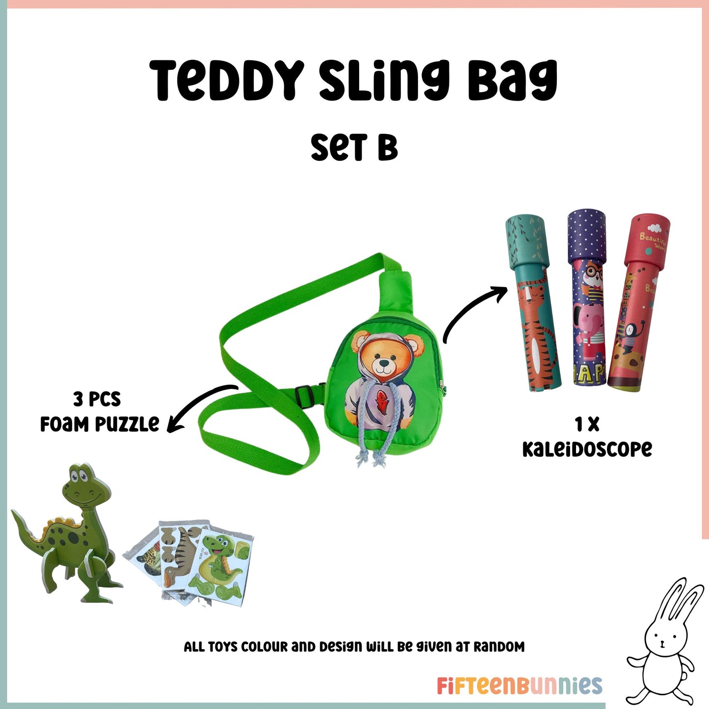 Tiny Treasures Sling Pack – Kids Sling Bag with Surprise Toys