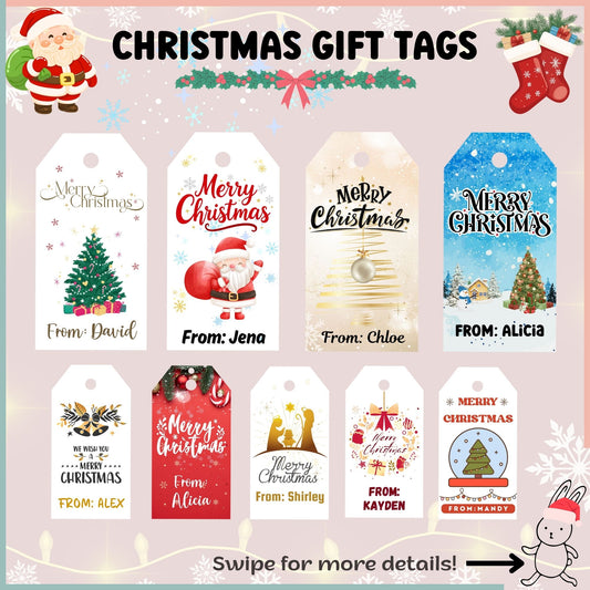 Customised Christmas Gift Tag – 10 Designs