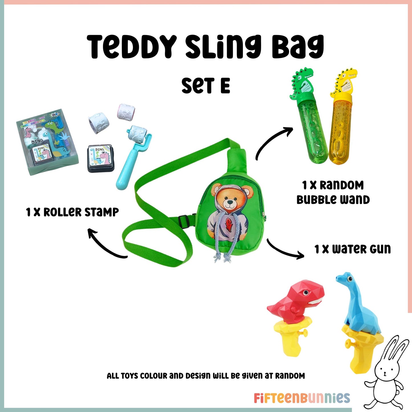 Tiny Treasures Sling Pack – Kids Sling Bag with Surprise Toys