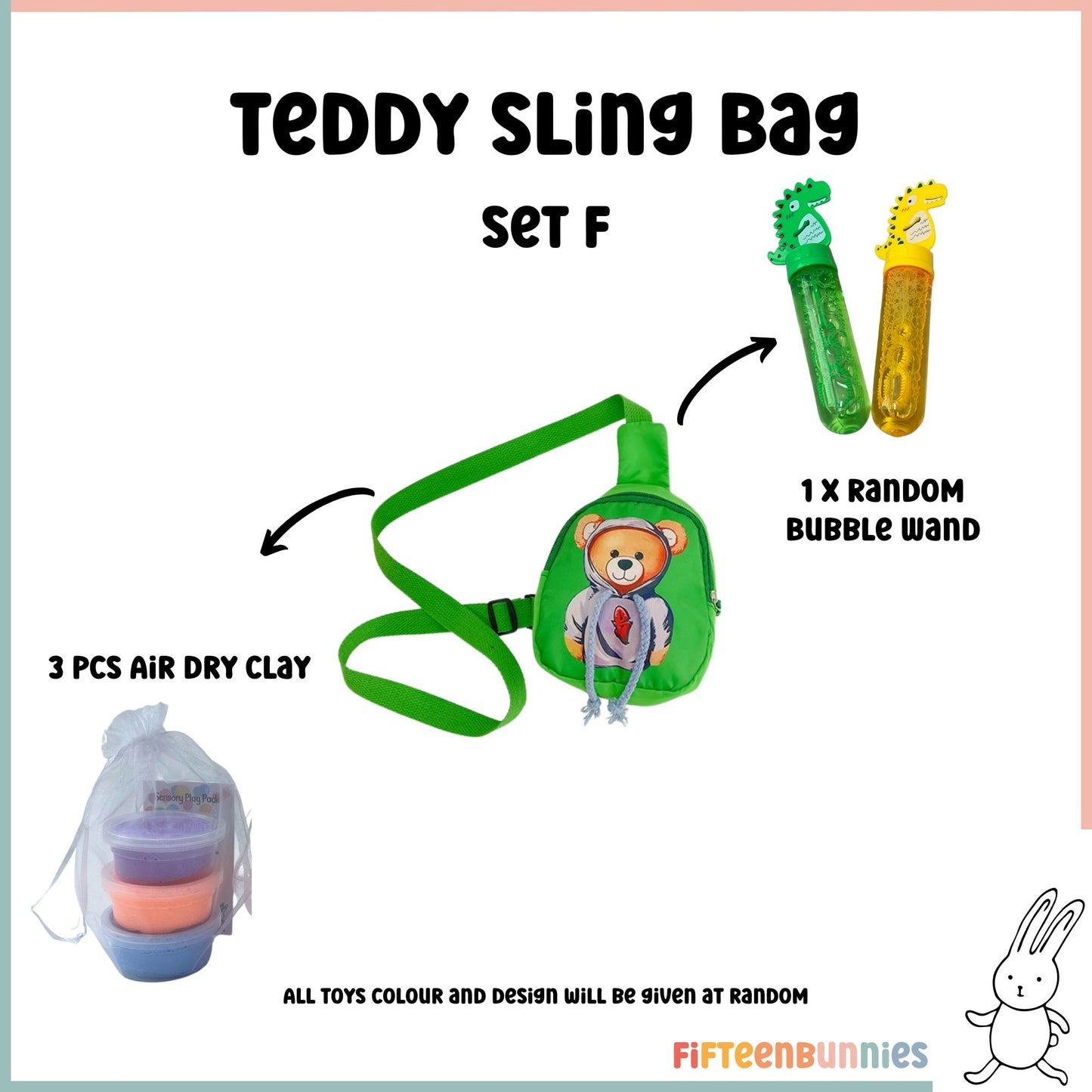 Tiny Treasures Sling Pack – Kids Sling Bag with Surprise Toys