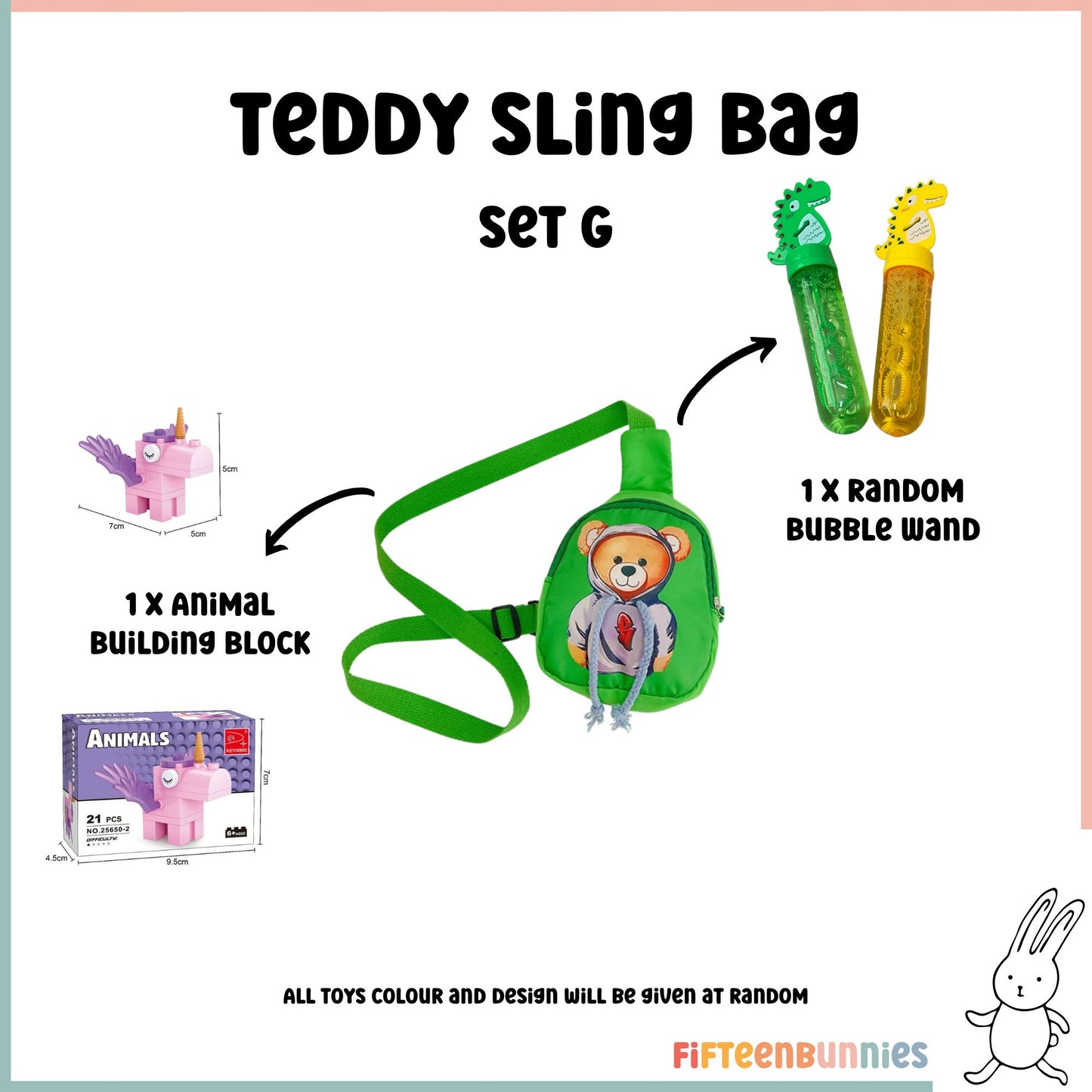 Tiny Treasures Sling Pack – Kids Sling Bag with Surprise Toys