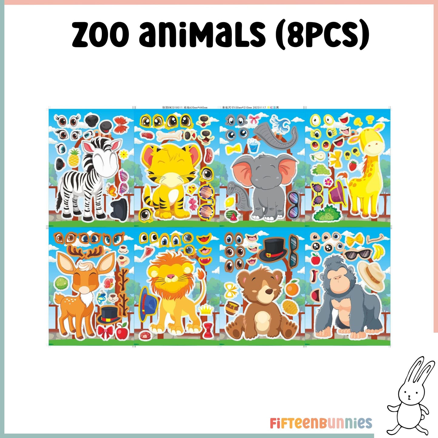 Design a Character Sticker Sheet - Zoo Animal