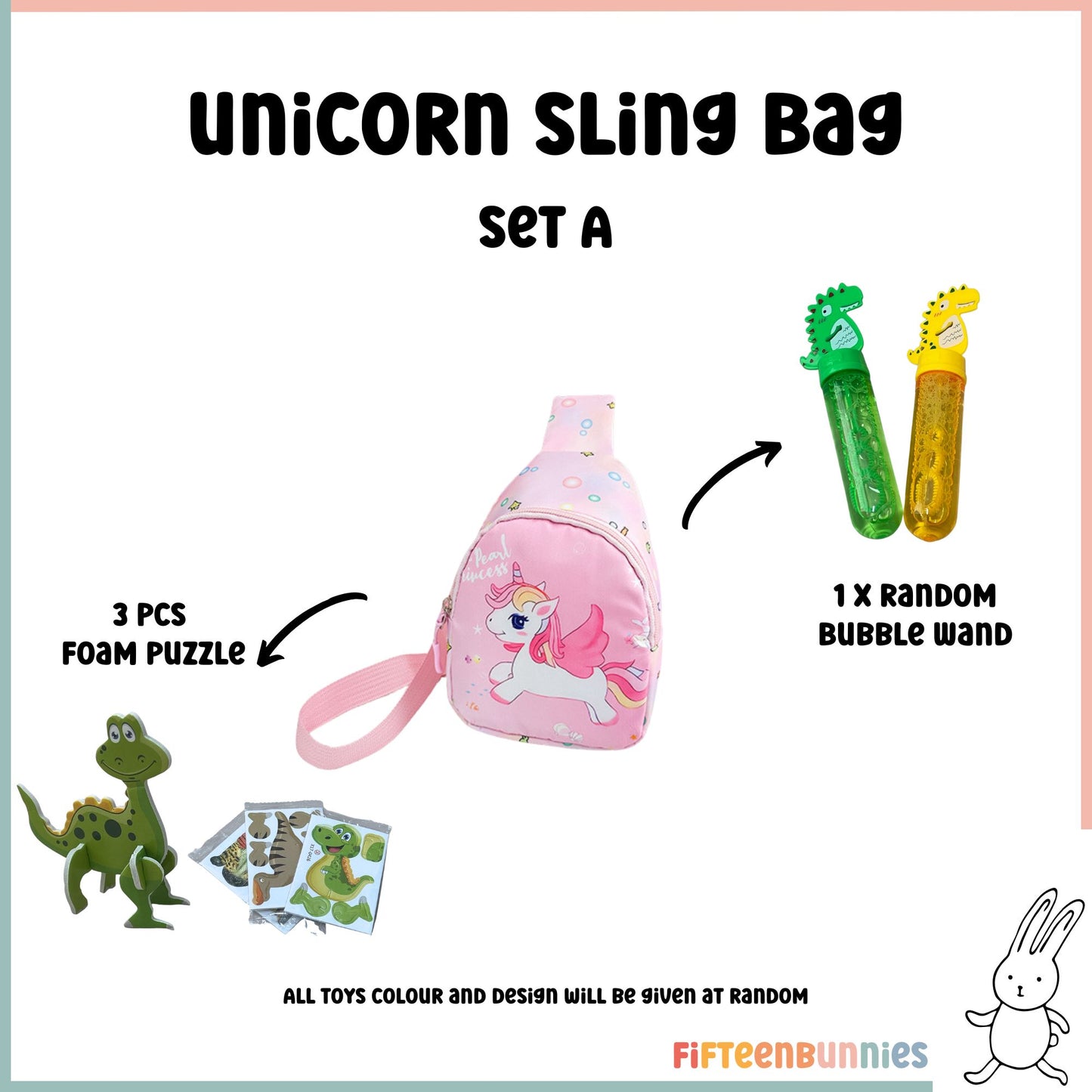 Tiny Treasures Sling Pack – Kids Sling Bag with Surprise Toys
