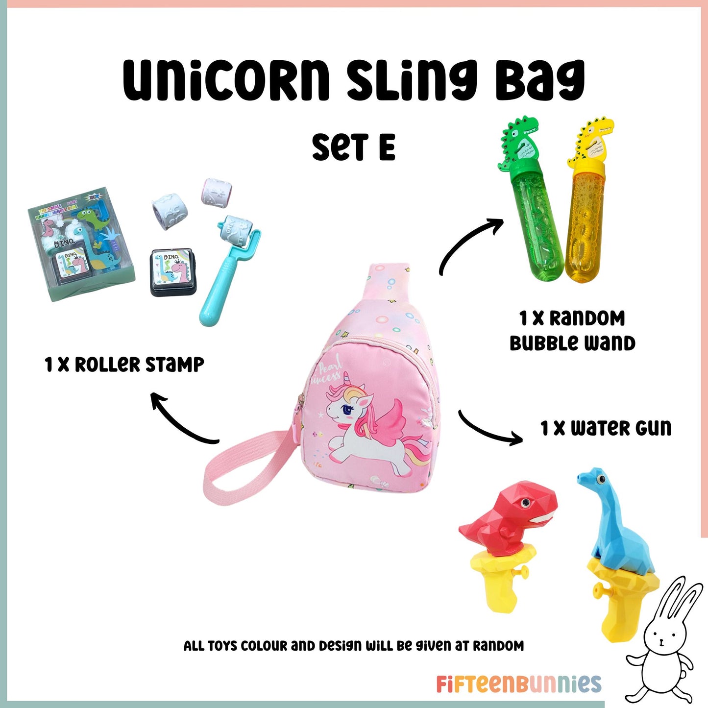 Tiny Treasures Sling Pack – Kids Sling Bag with Surprise Toys