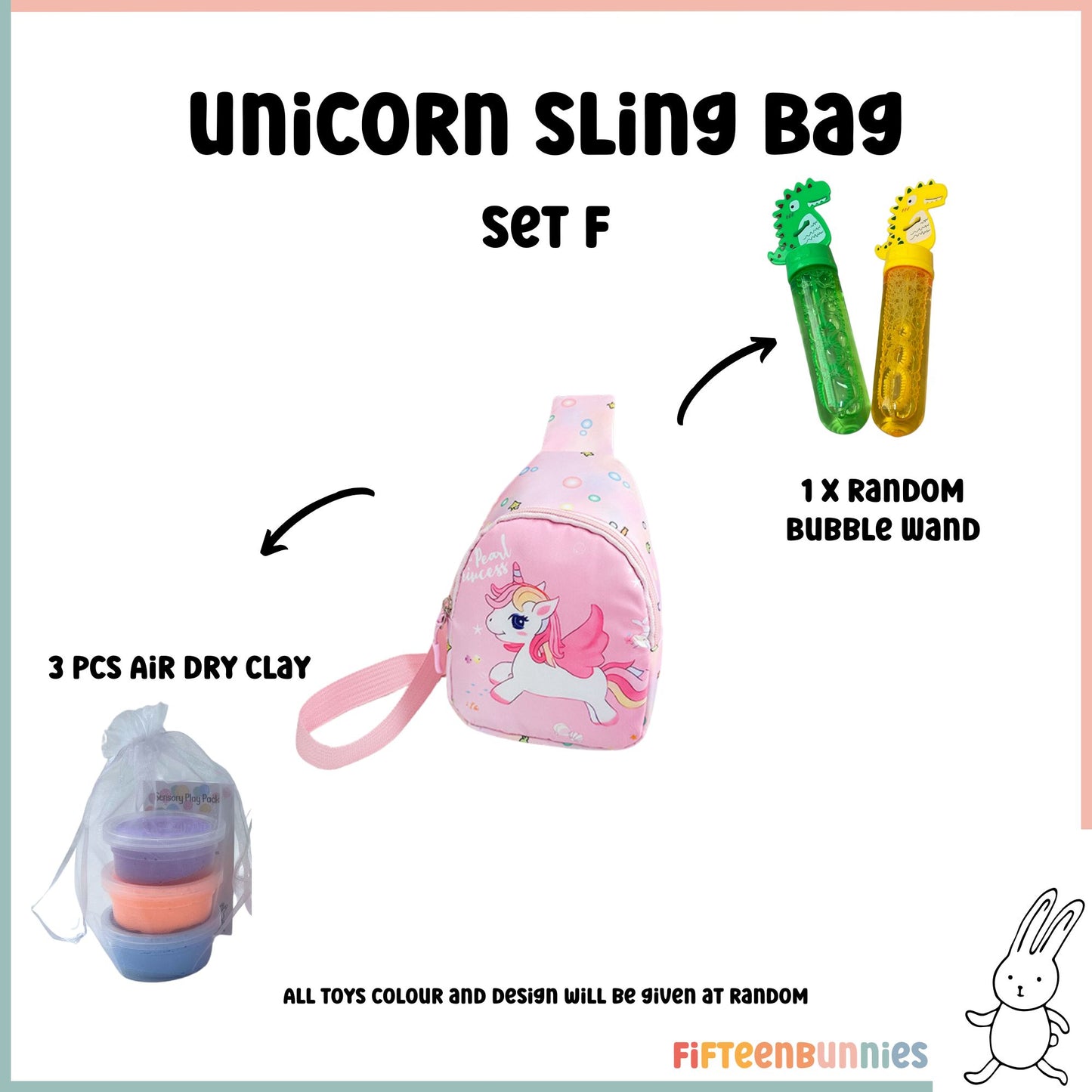 Tiny Treasures Sling Pack – Kids Sling Bag with Surprise Toys