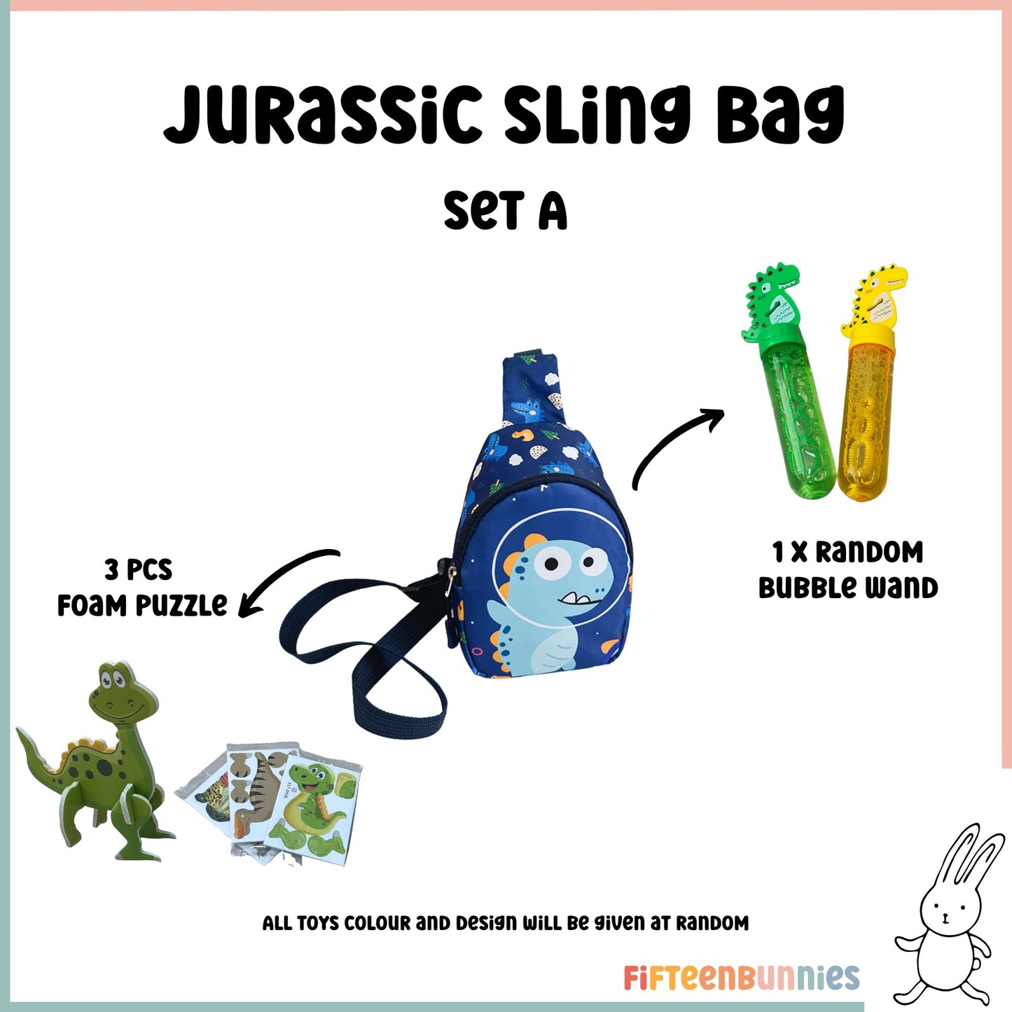 Tiny Treasures Sling Pack – Kids Sling Bag with Surprise Toys