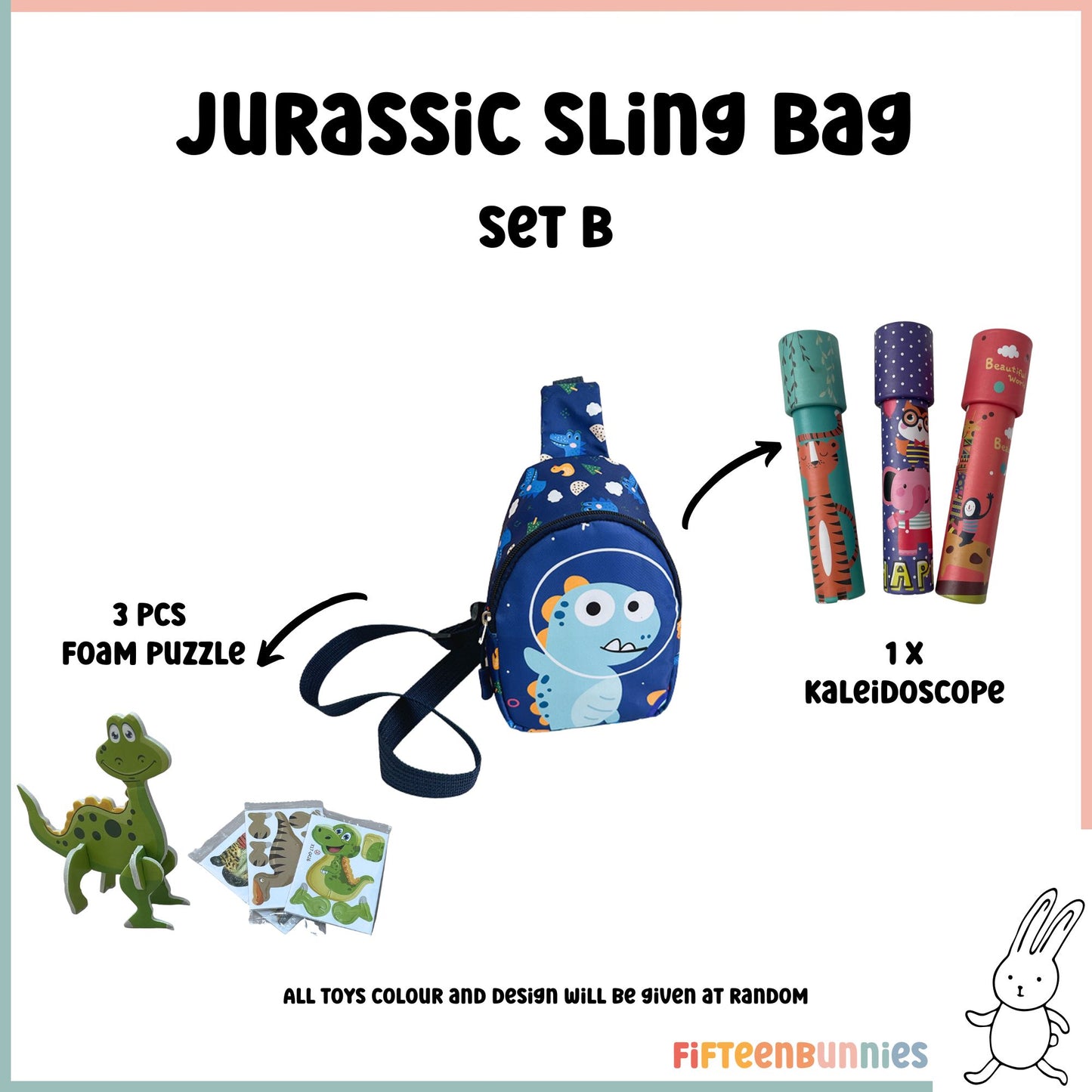 Tiny Treasures Sling Pack – Kids Sling Bag with Surprise Toys