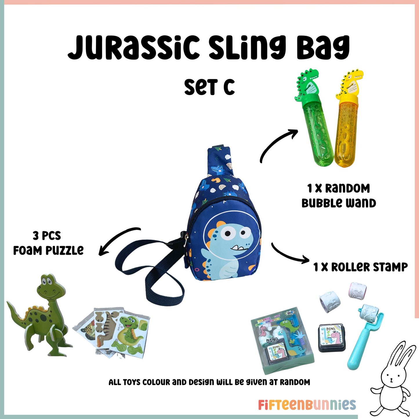 Tiny Treasures Sling Pack – Kids Sling Bag with Surprise Toys