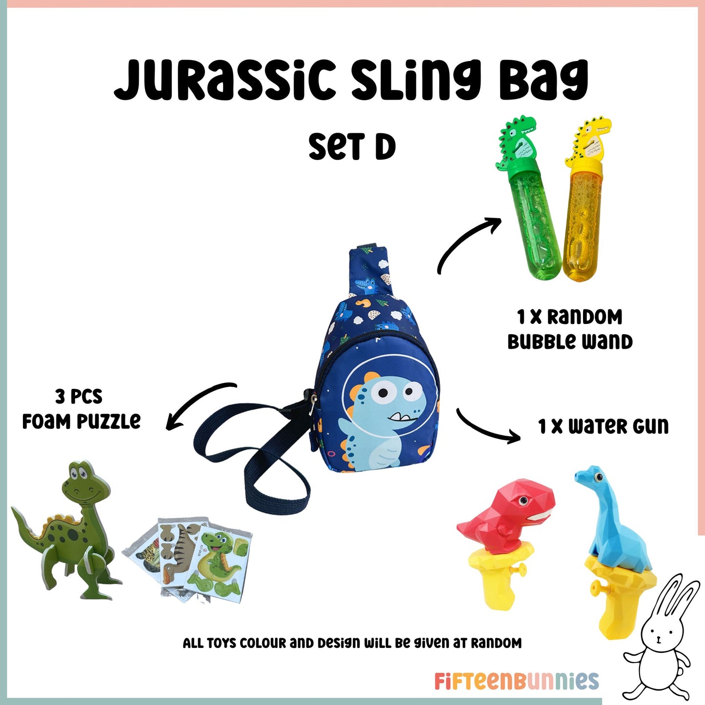 Tiny Treasures Sling Pack – Kids Sling Bag with Surprise Toys