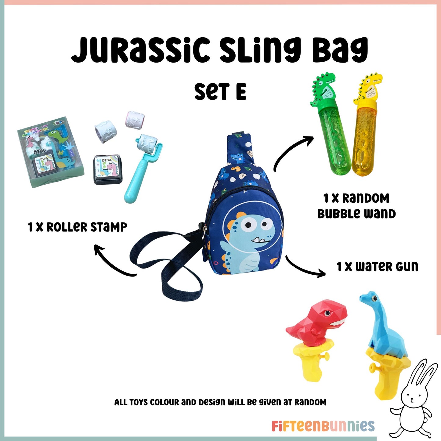 Tiny Treasures Sling Pack – Kids Sling Bag with Surprise Toys