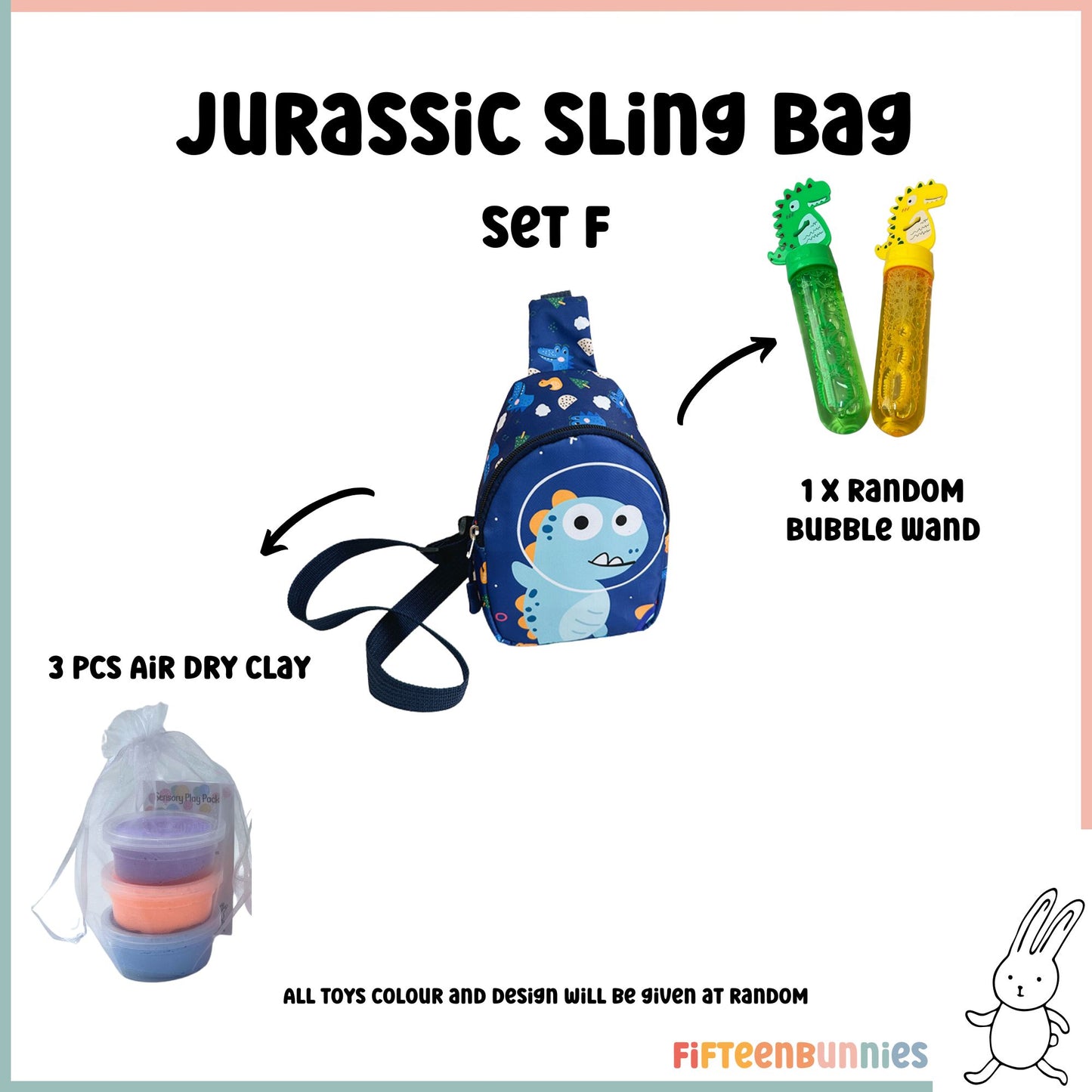 Tiny Treasures Sling Pack – Kids Sling Bag with Surprise Toys