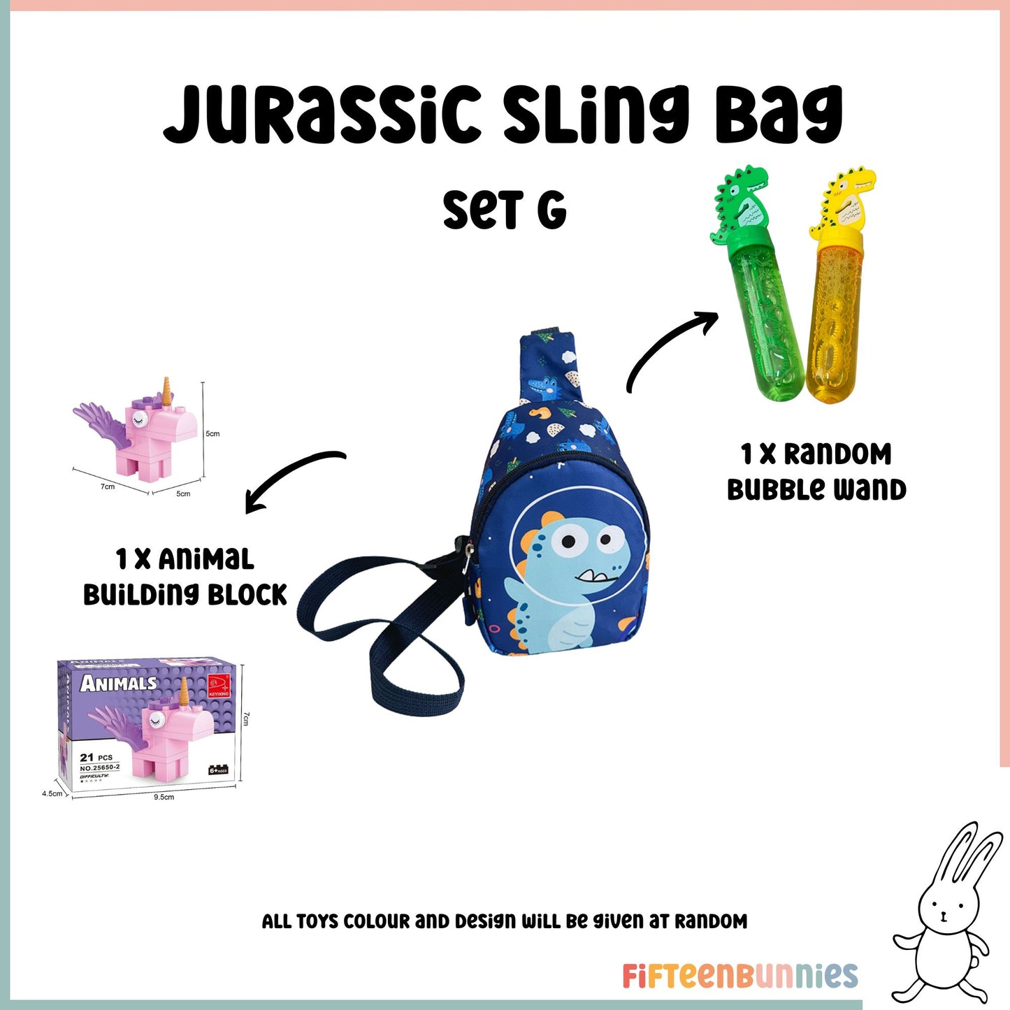 Tiny Treasures Sling Pack – Kids Sling Bag with Surprise Toys
