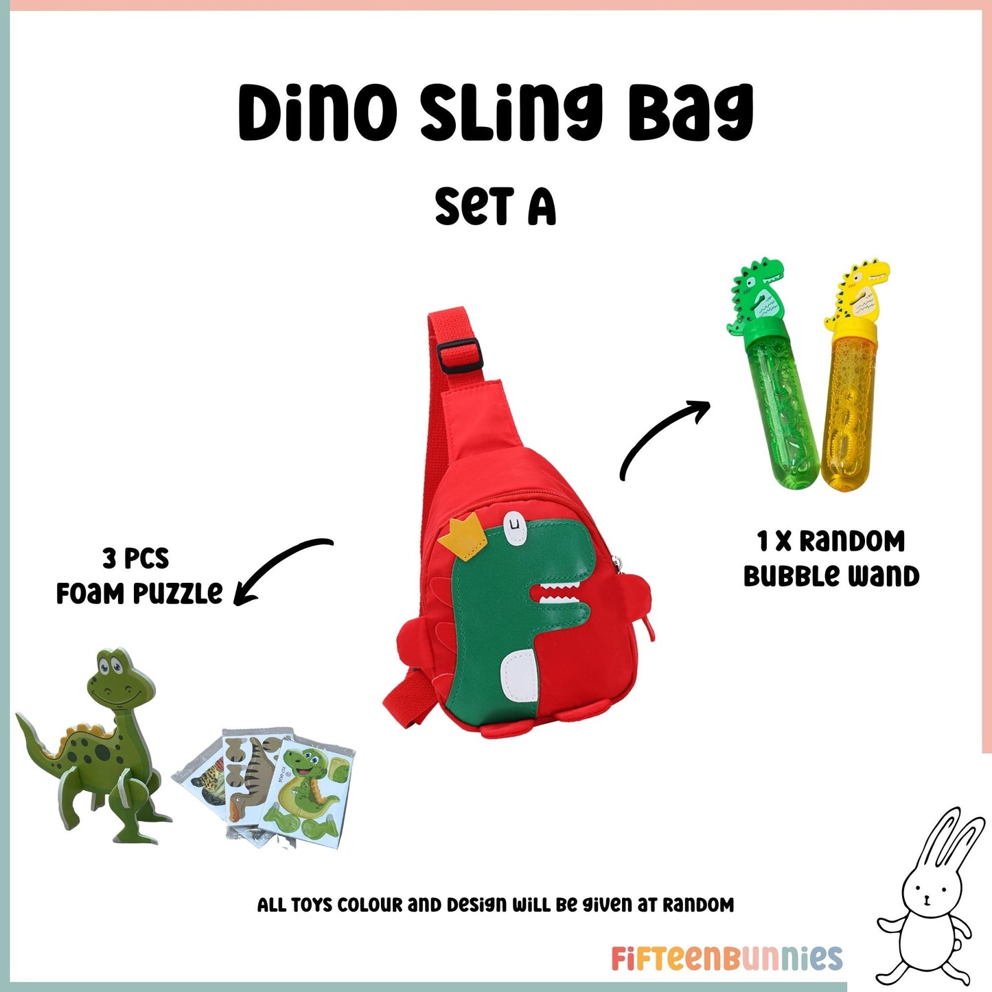 Tiny Treasures Sling Pack – Kids Sling Bag with Surprise Toys