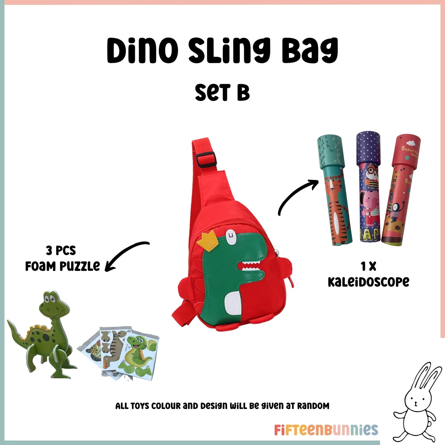 Tiny Treasures Sling Pack – Kids Sling Bag with Surprise Toys