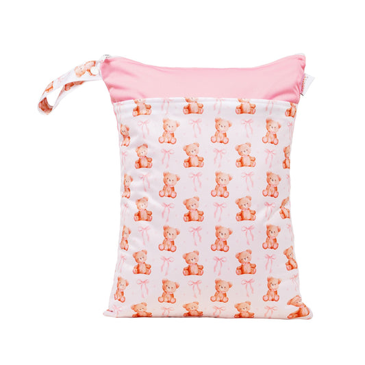 Personalised Kids Wet Bag - Teddy Ribbon