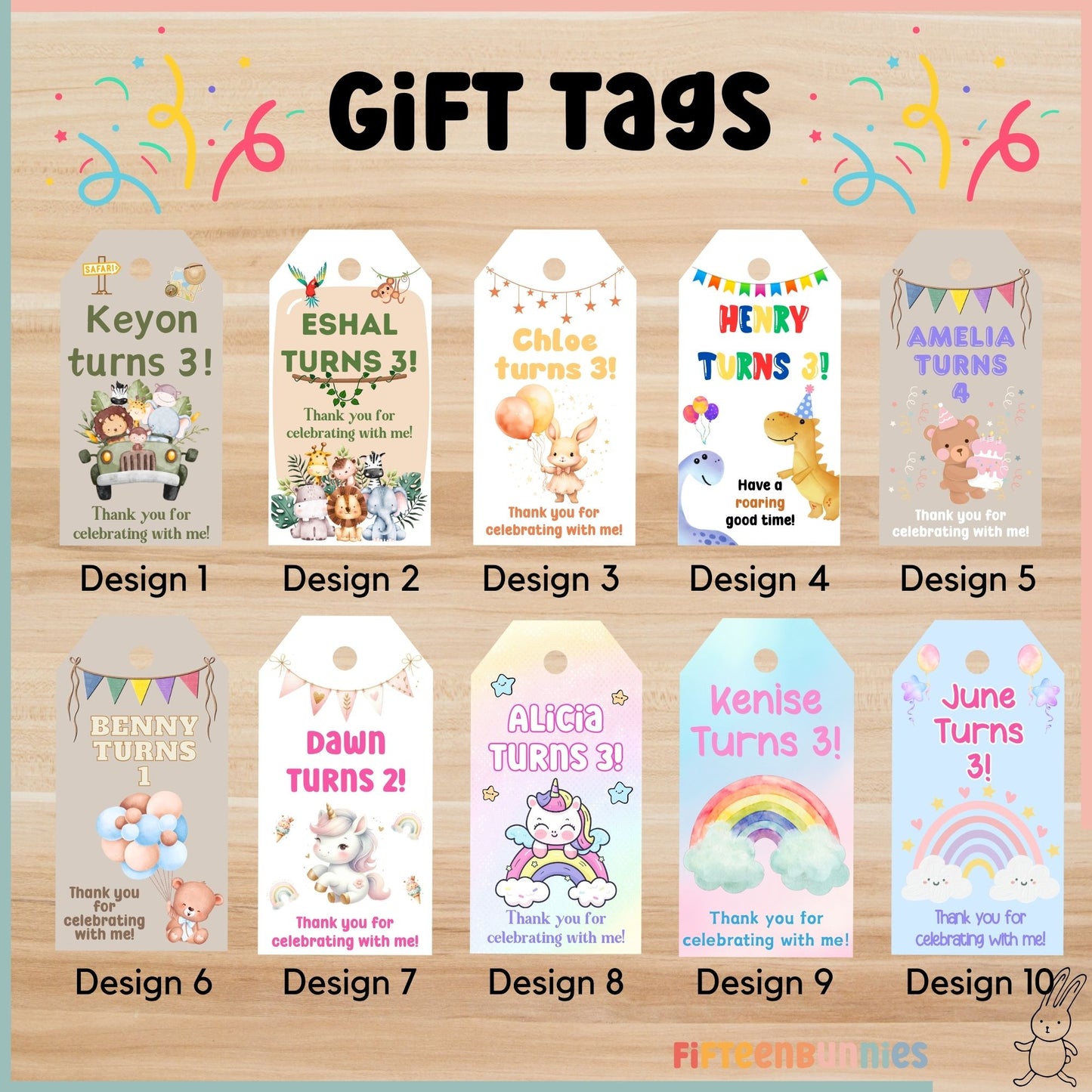 Personalised Gift Tags for Goodie Bags