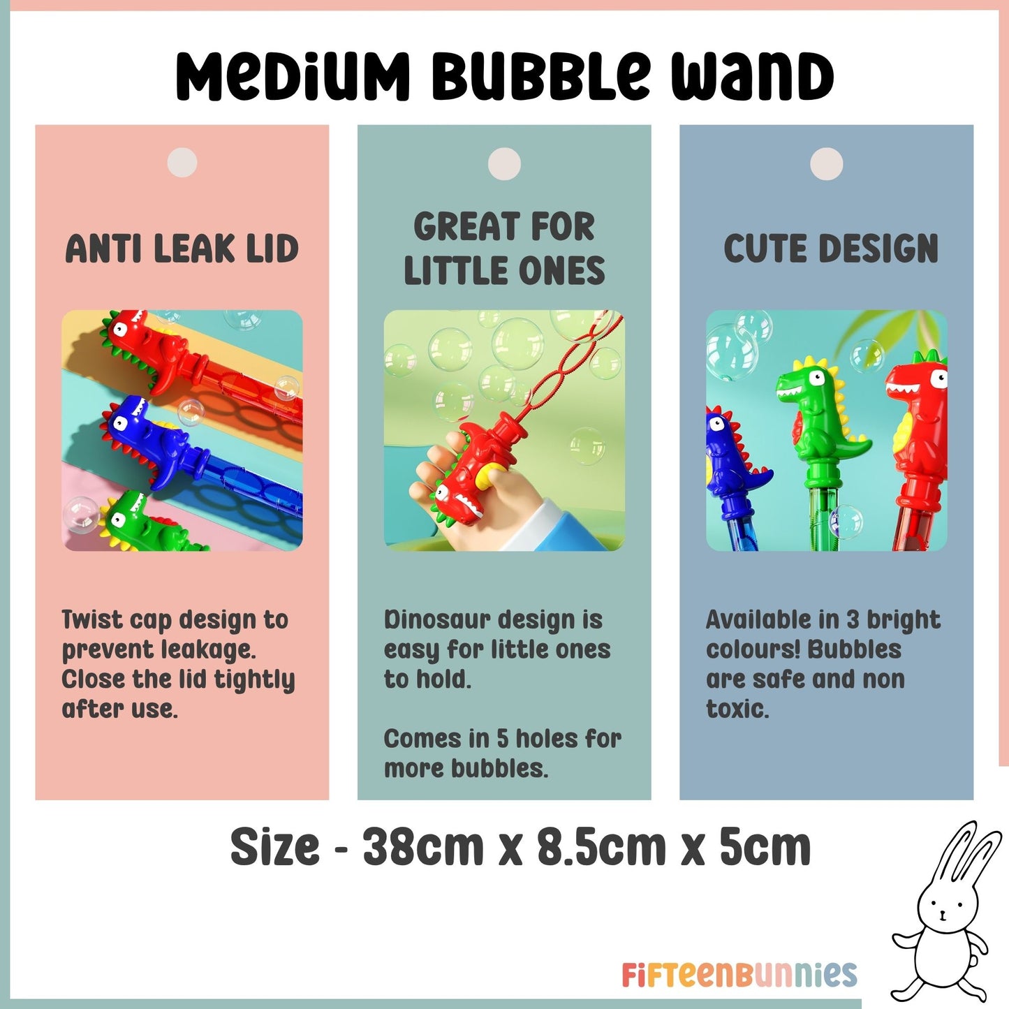 Large Bubble Wand Toy – Dino, Unicorn, Mermaid & More Designs
