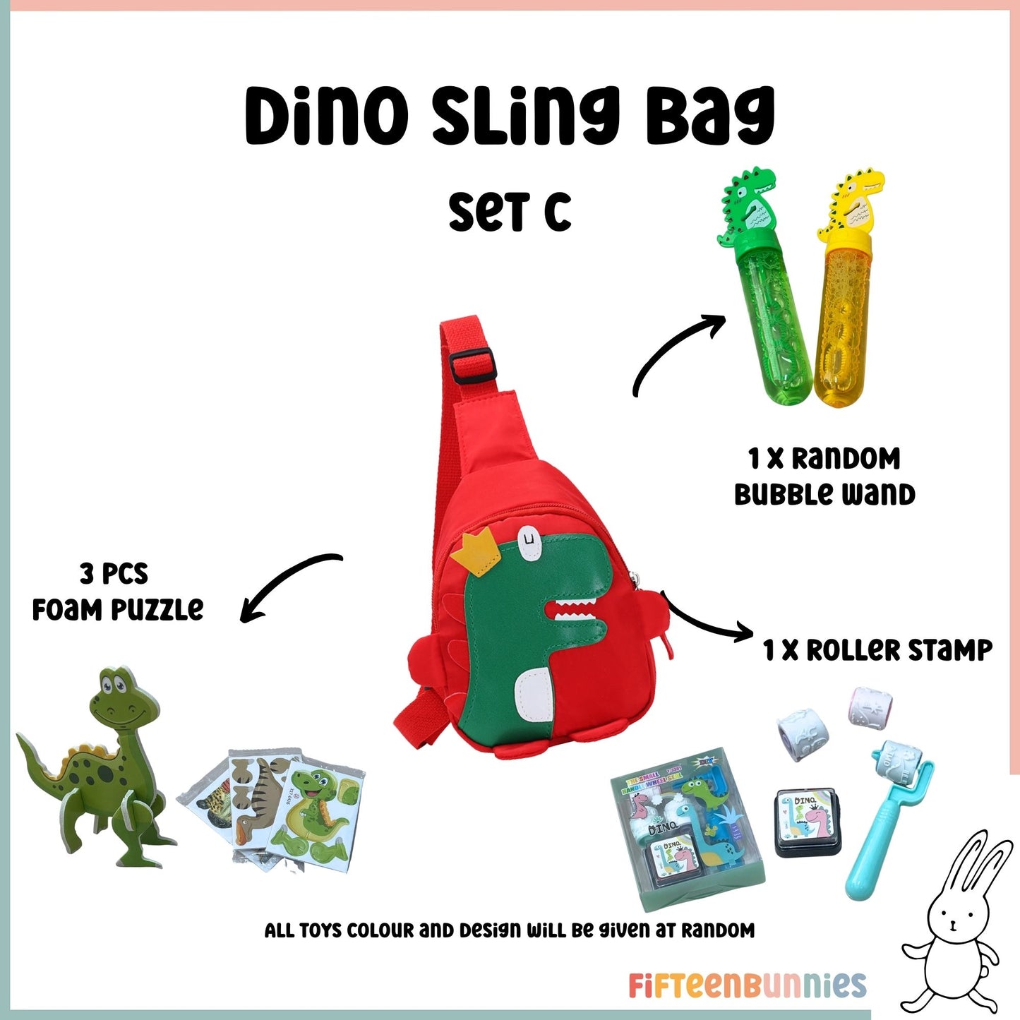 Tiny Treasures Sling Pack – Kids Sling Bag with Surprise Toys