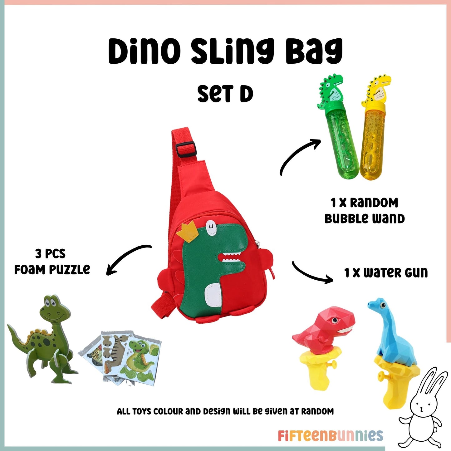 Tiny Treasures Sling Pack – Kids Sling Bag with Surprise Toys