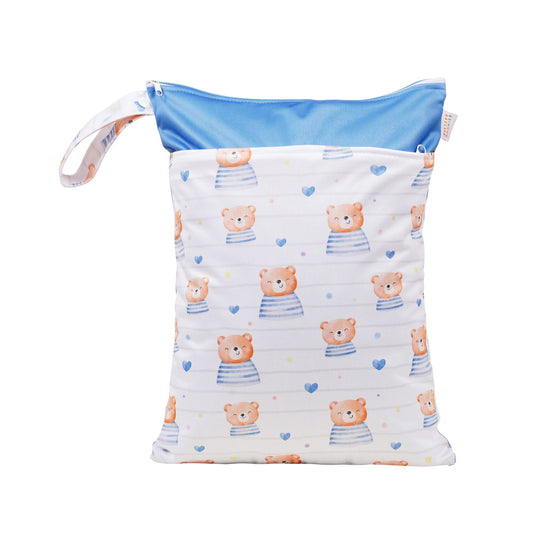 Personalised Kids Wet Bag - Teddy Blue