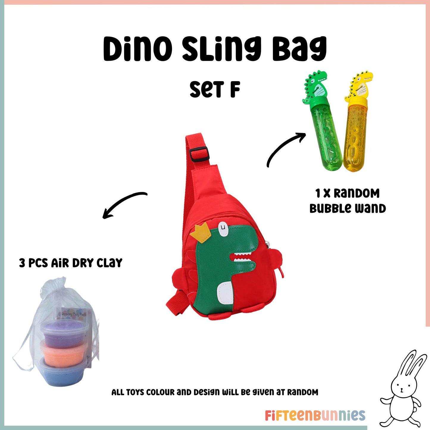 Tiny Treasures Sling Pack – Kids Sling Bag with Surprise Toys