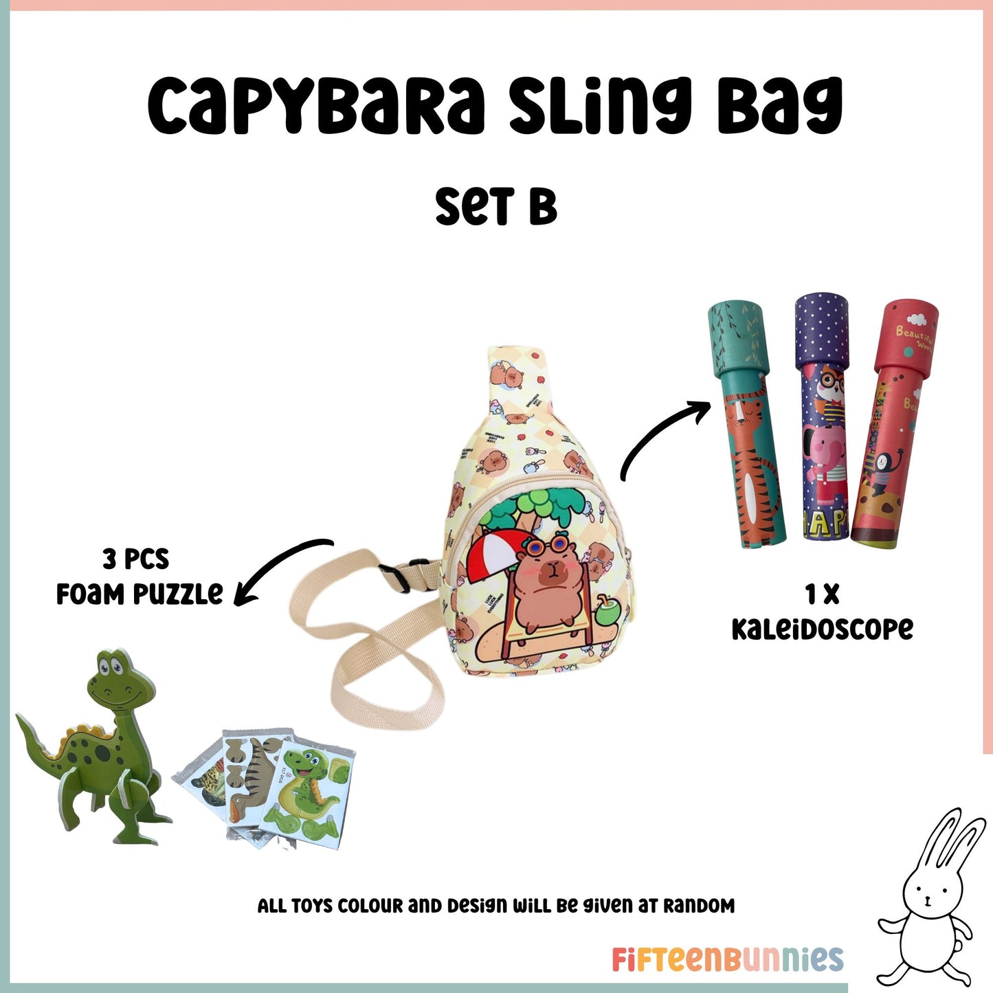 Tiny Treasures Sling Pack – Kids Sling Bag with Surprise Toys