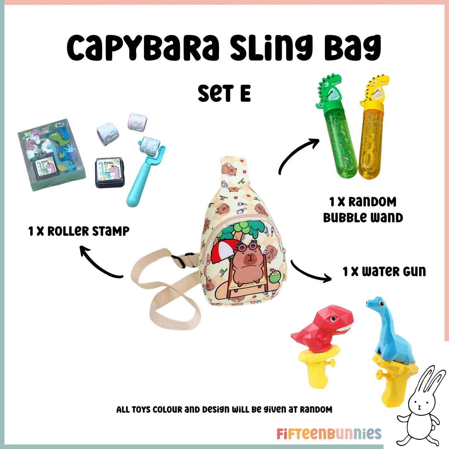 Tiny Treasures Sling Pack – Kids Sling Bag with Surprise Toys