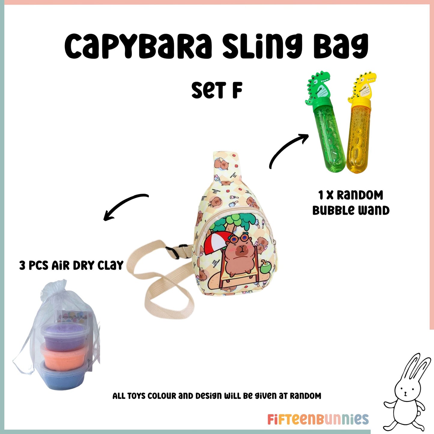 Tiny Treasures Sling Pack – Kids Sling Bag with Surprise Toys