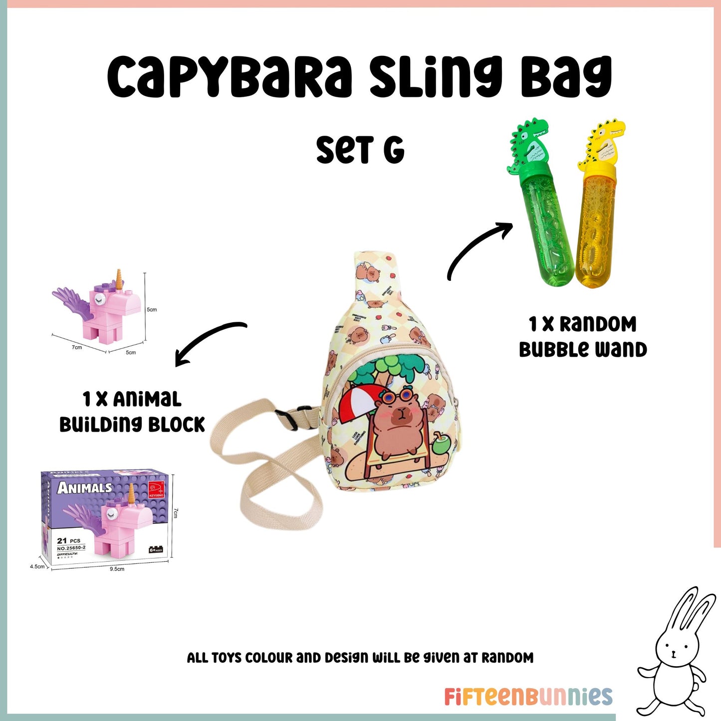 Tiny Treasures Sling Pack – Kids Sling Bag with Surprise Toys