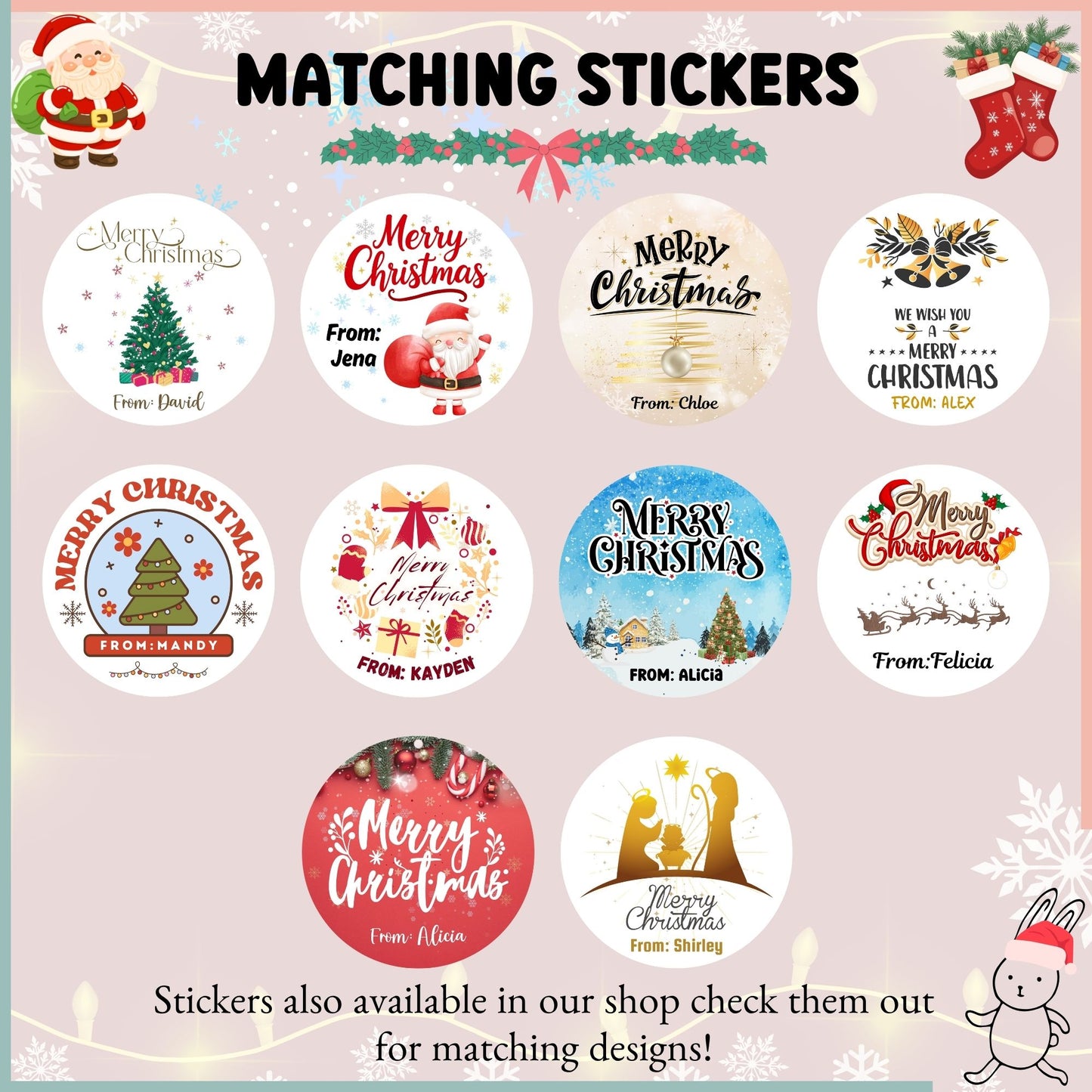 Customised Christmas Gift Tag – 10 Designs