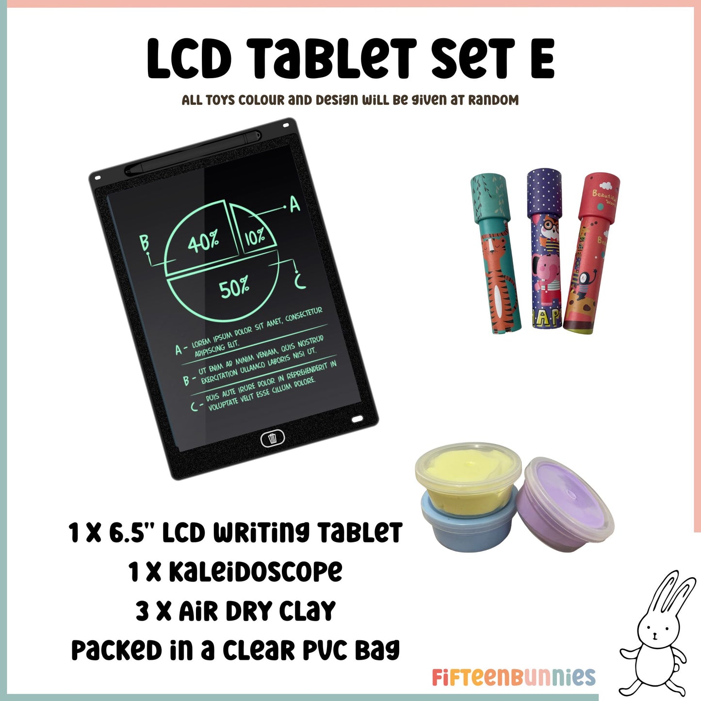 Prepacked 6.5" LCD Kids Goodie Bag