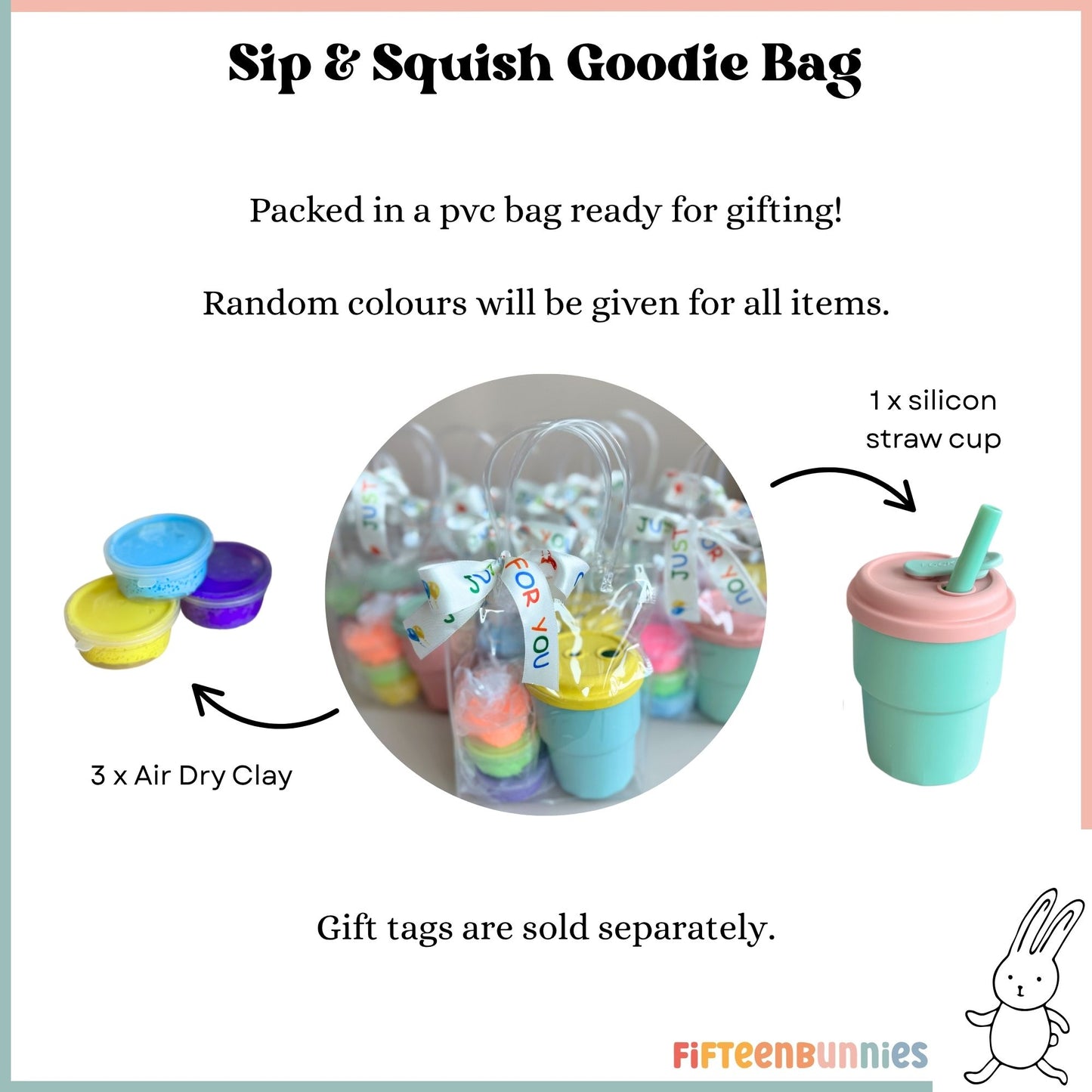 Sip & Squish Goodie Bag | Silicone Straw Cup & Clay Set for Kids