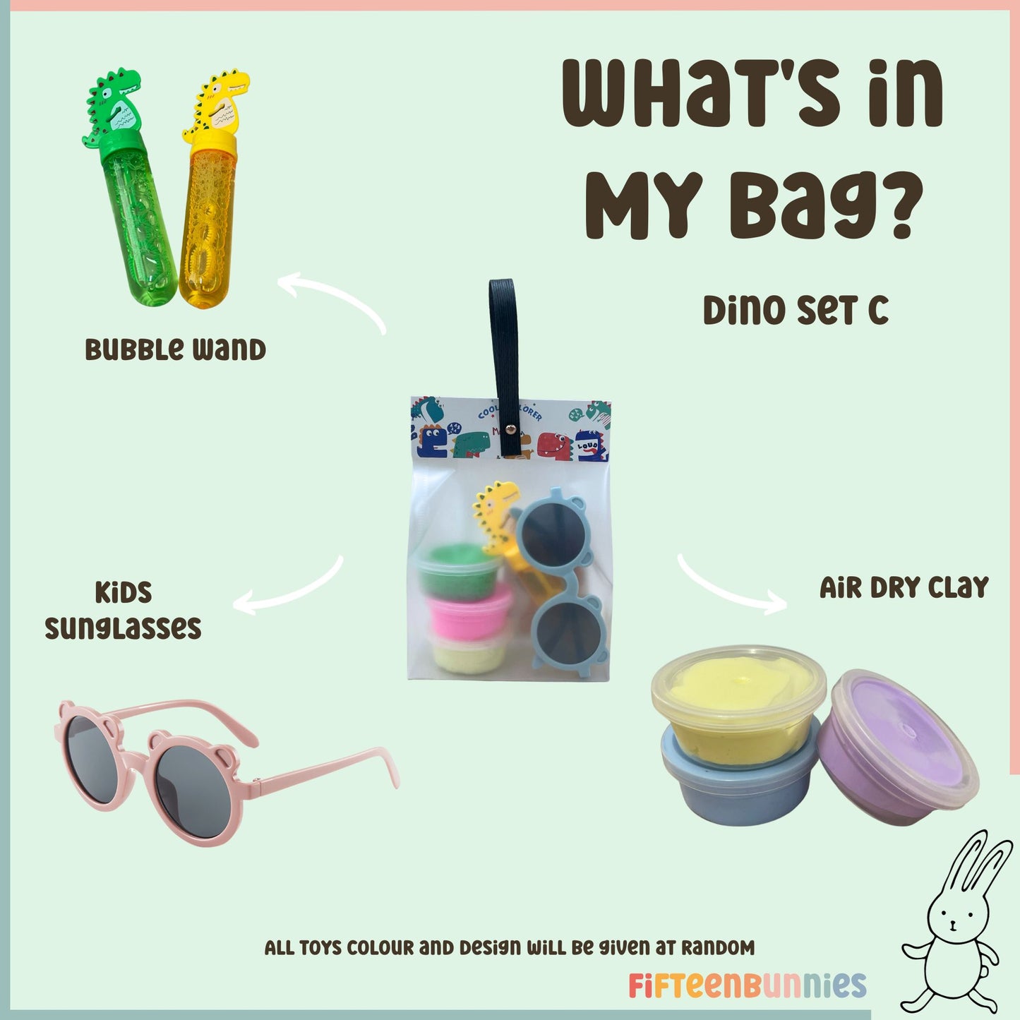 Dinosaur Theme Goodie Bag Set C | Air Dry Clay Set