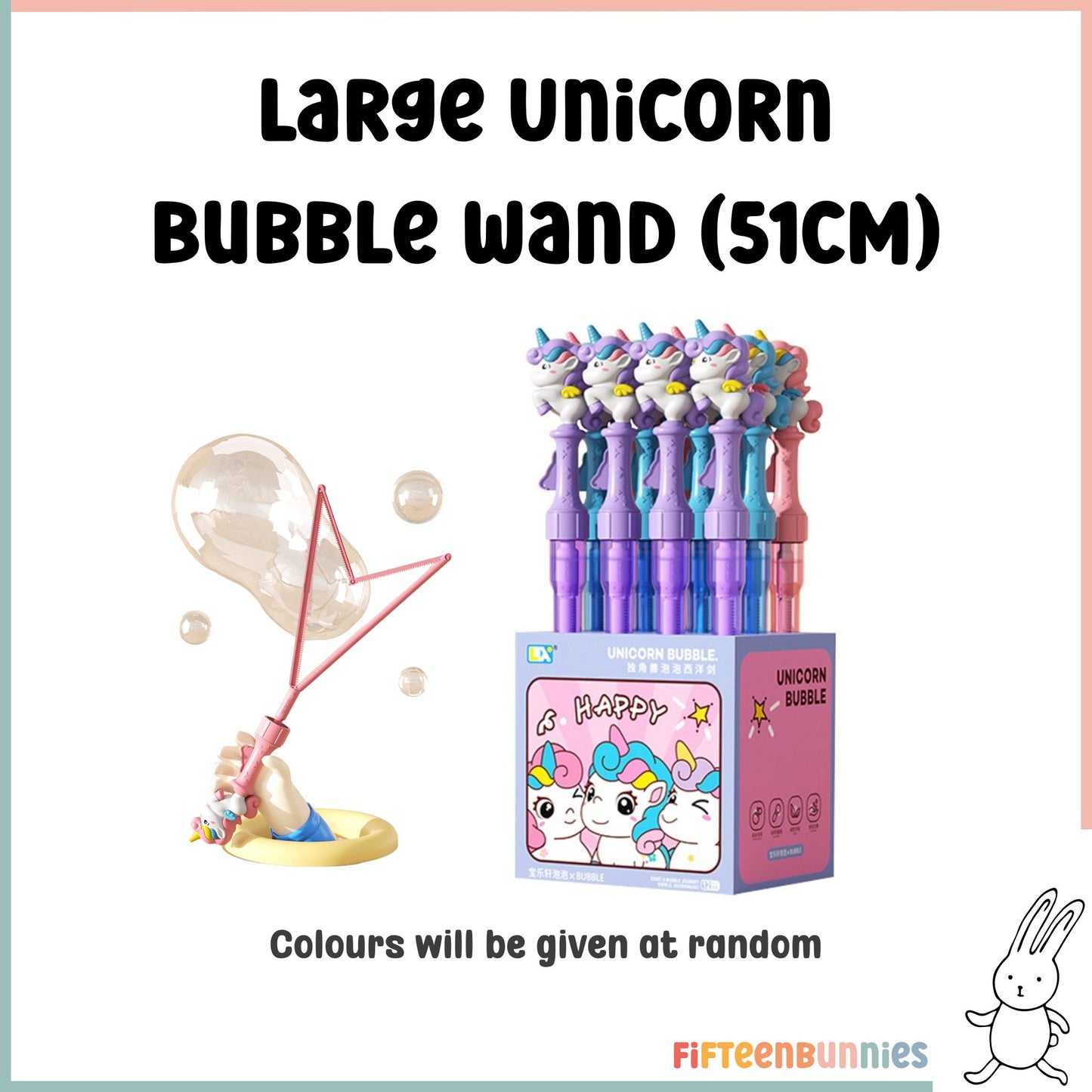 Large Bubble Wand Toy – Dino, Unicorn, Mermaid & More Designs