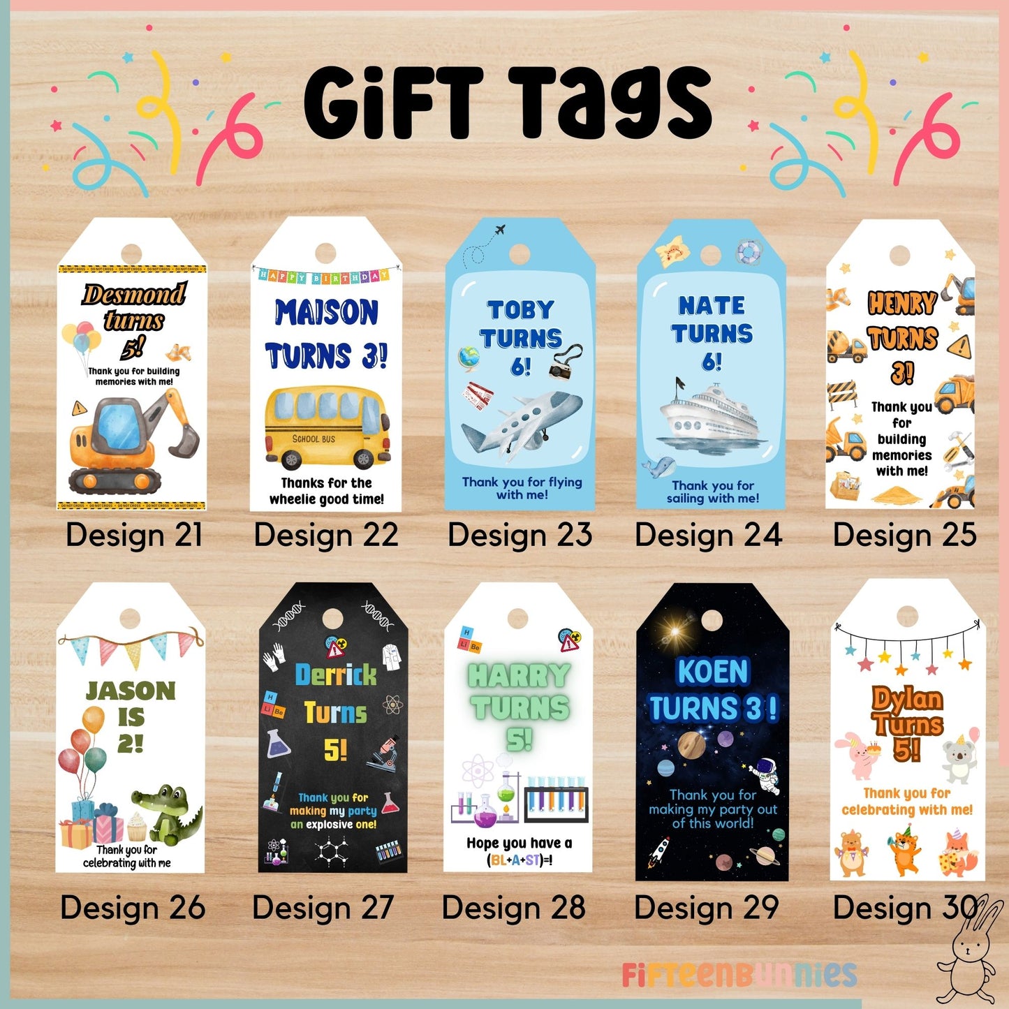 Personalised Gift Tags for Goodie Bags