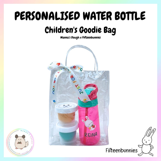 Personalised Water Bottle and Play Dough Goodie Bag