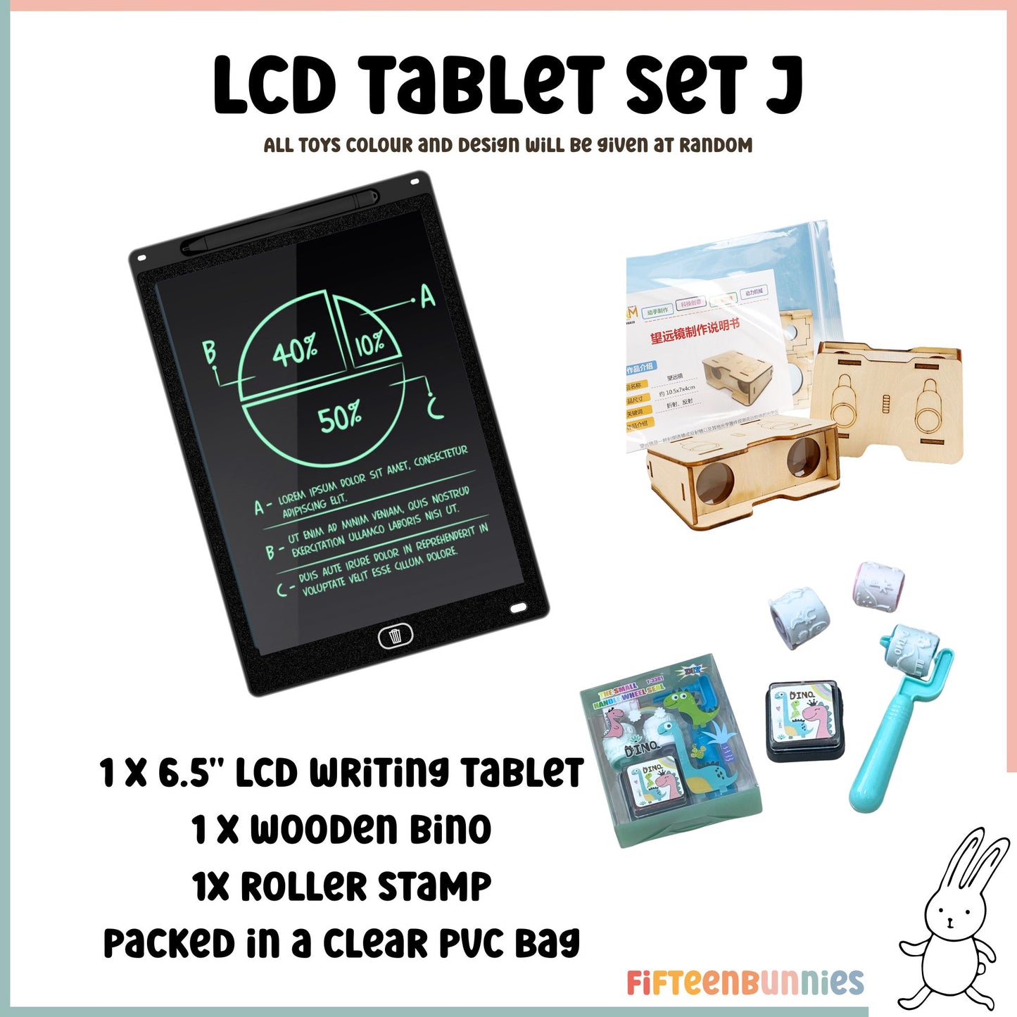Prepacked 6.5" LCD Kids Goodie Bag