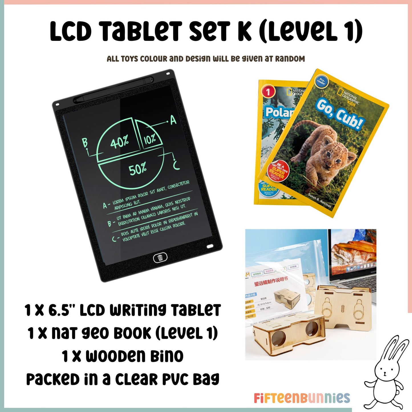 Prepacked 6.5" LCD Kids Goodie Bag