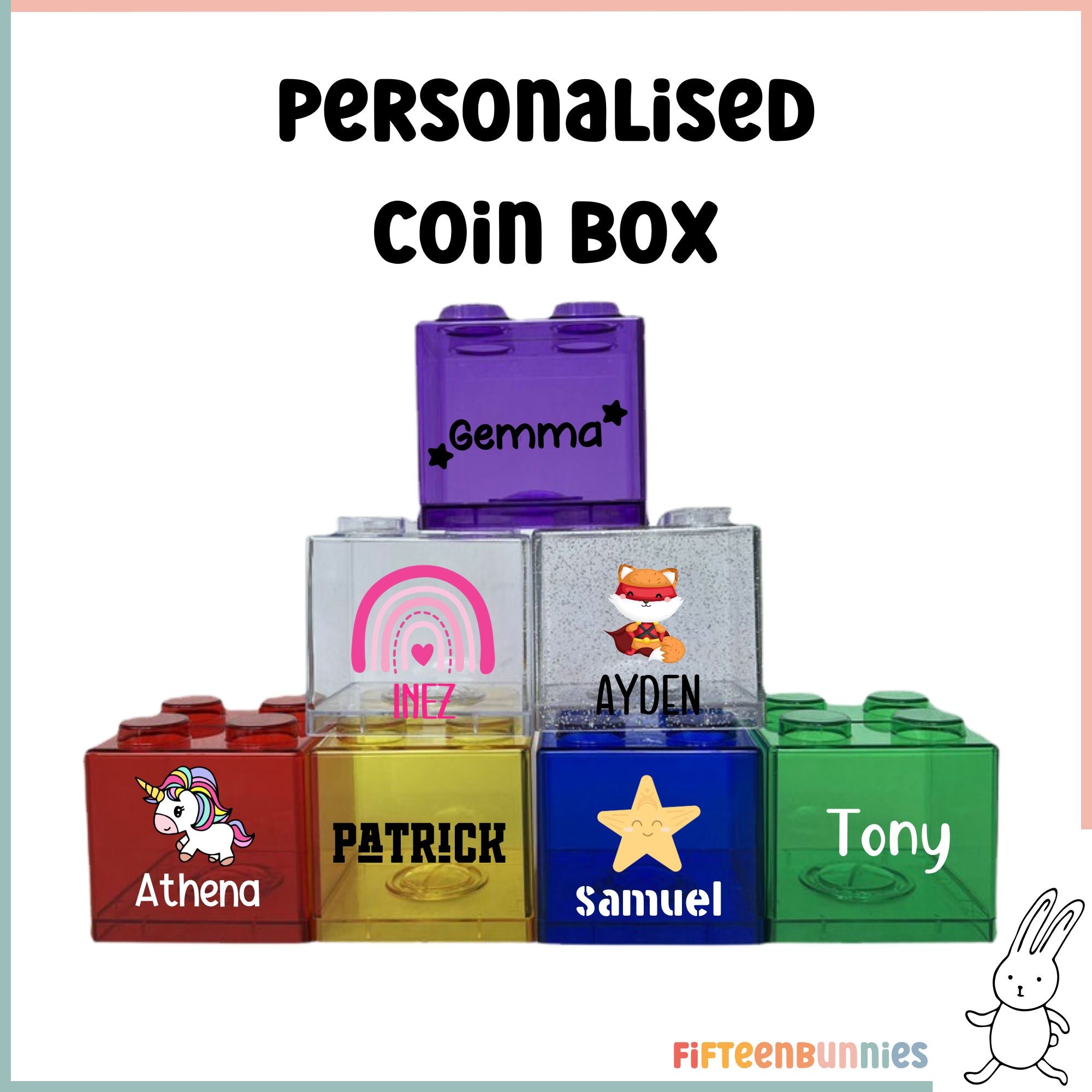 Personalized Saving Coin Box – Fifteenbunnies | Making Children Smileeee