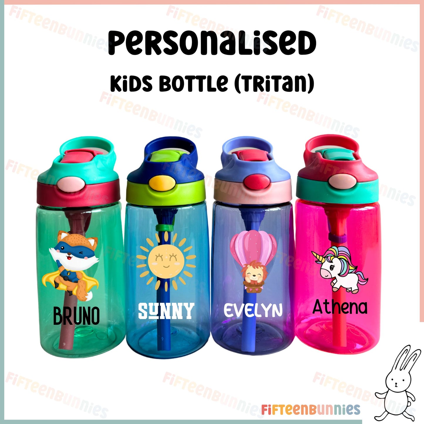 Personalised Kids Water Bottle (Tritan) 500ml