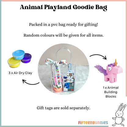 Animal Playland Goodie Bag – Animal Building Blocks + 3pcs Air Dry Clay