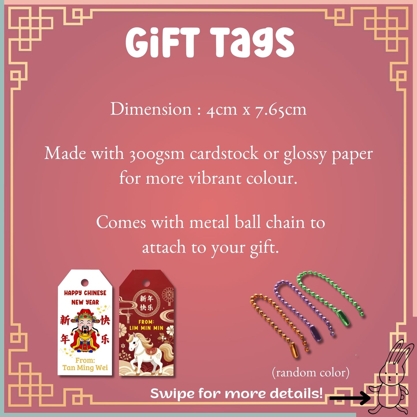 Customised Chinese New Year Gift Tags – 4 Designs