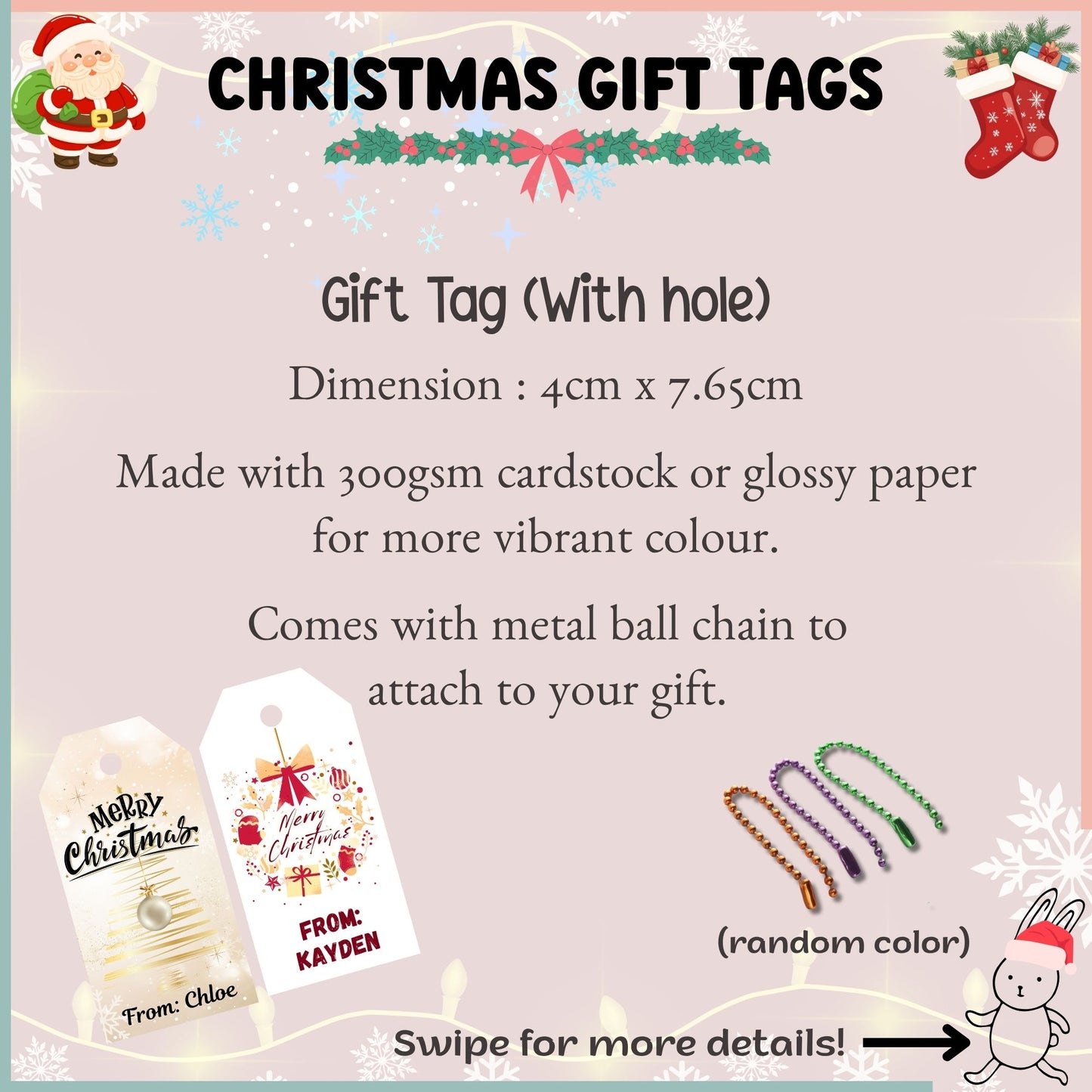 Customised Christmas Gift Tag – 10 Designs