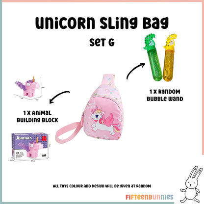 Tiny Treasures Sling Pack – Kids Sling Bag with Surprise Toys