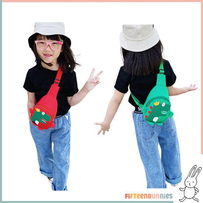 Kids Dinosaur Sling Bag – Adjustable Chest Shoulder Bag For Toddlers, Waterproof, Great For Snacks & Toys